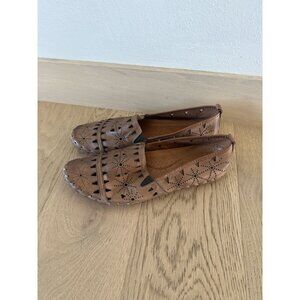 Spring Step Women's Brown Camel Slip On Leather Loafers Shoes Flats 10 41